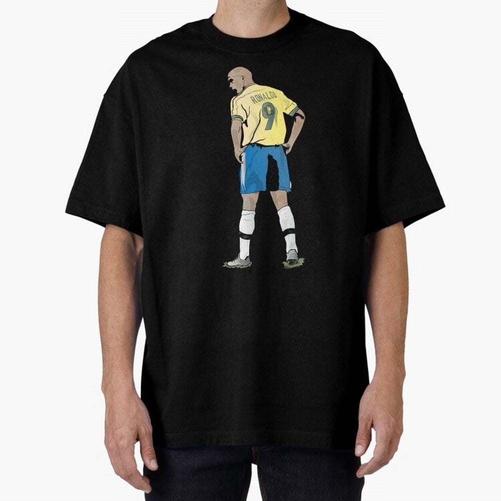 RONALDO NAZARIO 9 Oversized T-Shirt Show Match Day Excitement for Match Day Hype around FIFA World Cup 2026, Mbappe, Argentina and Brazil, Soccer Culture, Superstar Moments, National Team Dreams and Competitive Fire; Perfect for People Who Love