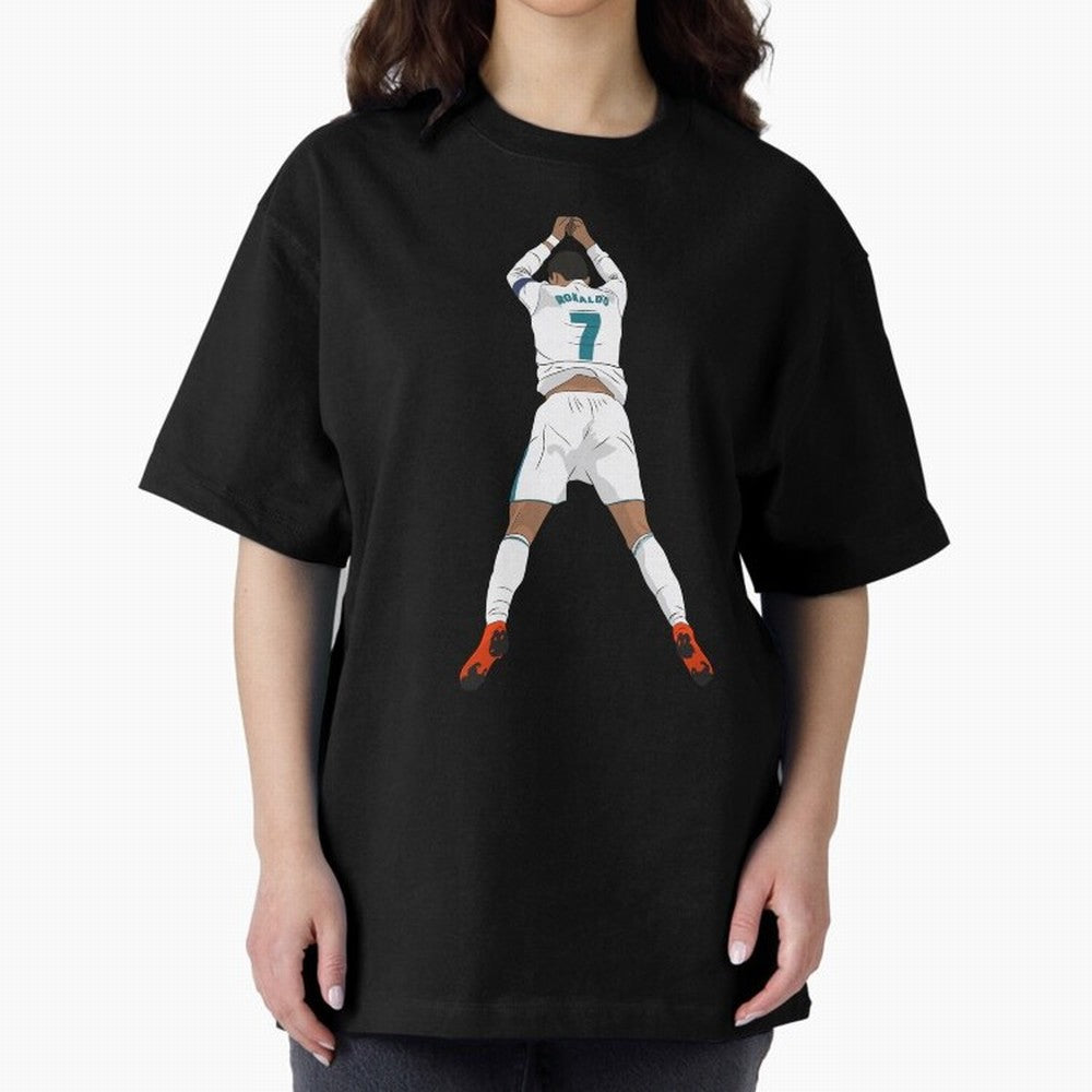 Cristiano Ronaldo Iconic Celebration Oversized T-Shirt Step into Global Football Passion for FIFA World Cup 2026 USA Canada Mexico, Filled with Messi, Neymar and Mbappe, Spain, Football History, Final Match Energy, Crowd Noise and Once in a