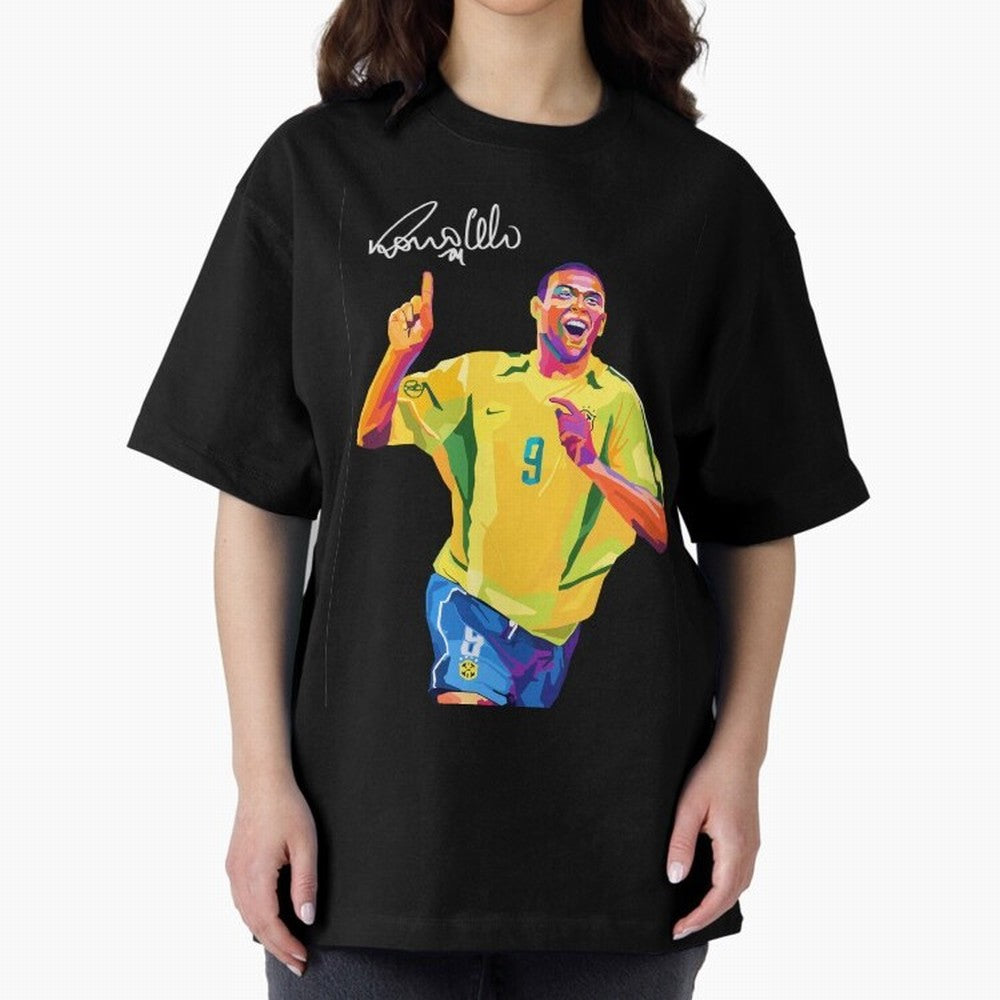 Ronaldo Nazario Pop Art Oversized T-Shirt Bring Retro Soccer Energy to Match Day Hype around FIFA World Cup 2026 USA Canada Mexico, CR7 and Messi, Portugal, Match Day Excitement, Supporter Culture, Golden Goals and Global Football Passion; Perfect