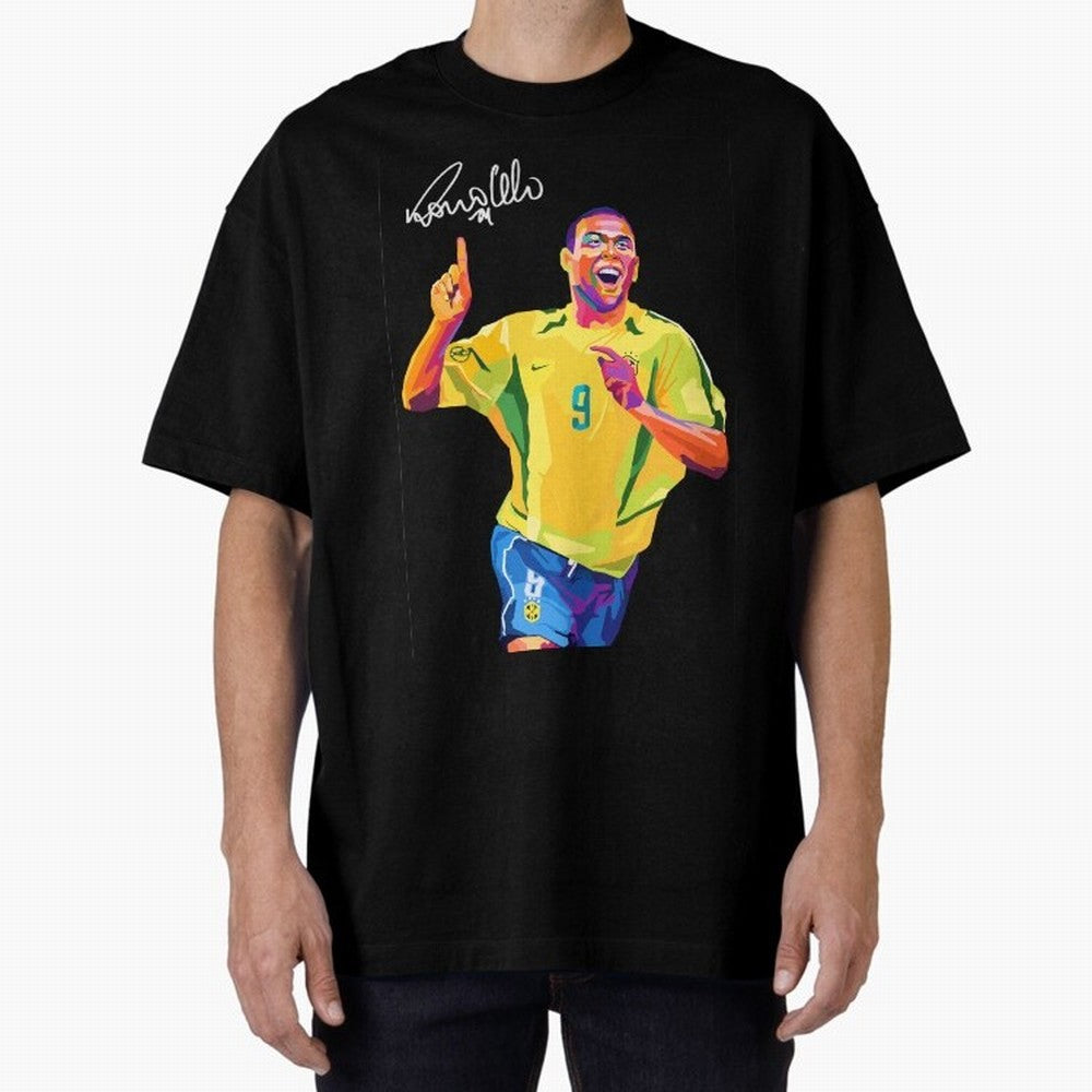 Ronaldo Nazario Pop Art Oversized T-Shirt Bring Retro Soccer Energy to Match Day Hype around FIFA World Cup 2026 USA Canada Mexico, CR7 and Messi, Portugal, Match Day Excitement, Supporter Culture, Golden Goals and Global Football Passion; Perfect