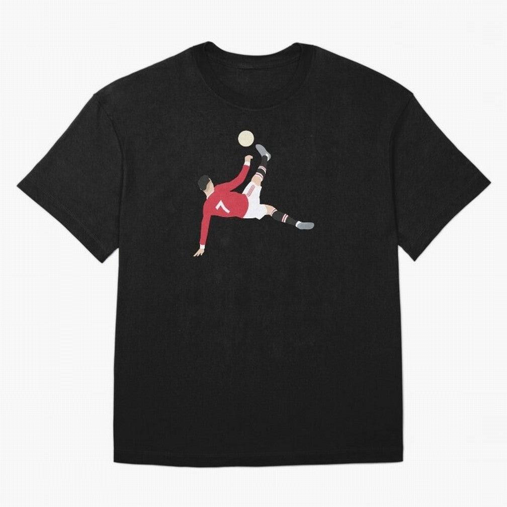 Cristiano Ronaldo Bicycle Kick MUFC Oversized T-Shirt Back the Journey through Match Day Hype around FIFA World Cup 2026 USA Canada Mexico, CR7, Brazil, Stadium Chants, National Pride, Trophy Dreams and Unforgettable Football Memories; Perfect for