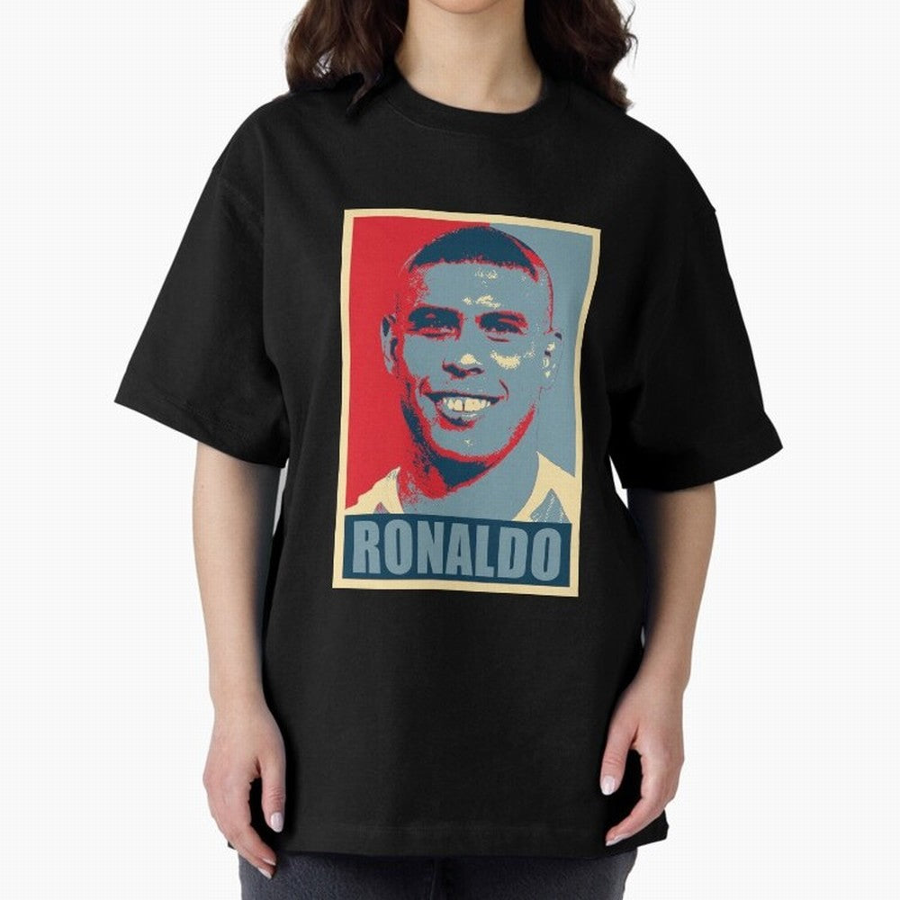 Ronaldo De Lima Hope Oversized T-Shirt Relive the Noise and Pride of FIFA World Cup 2026 USA Canada Mexico for Fans of Messi, CR7 and Mbappe and Argentina and Brazil, Bringing Football Festival Excitement, Trophy Ambitions, Country Rivalries and