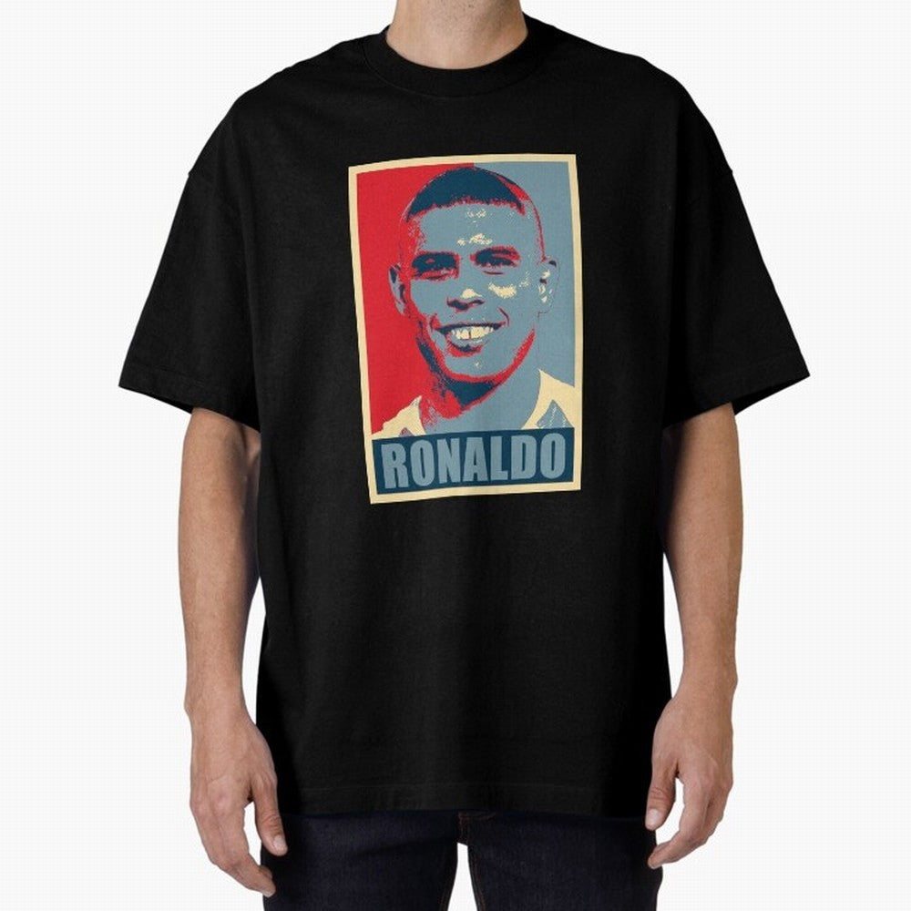 Ronaldo De Lima Hope Oversized T-Shirt Relive the Noise and Pride of FIFA World Cup 2026 USA Canada Mexico for Fans of Messi, CR7 and Mbappe and Argentina and Brazil, Bringing Football Festival Excitement, Trophy Ambitions, Country Rivalries and