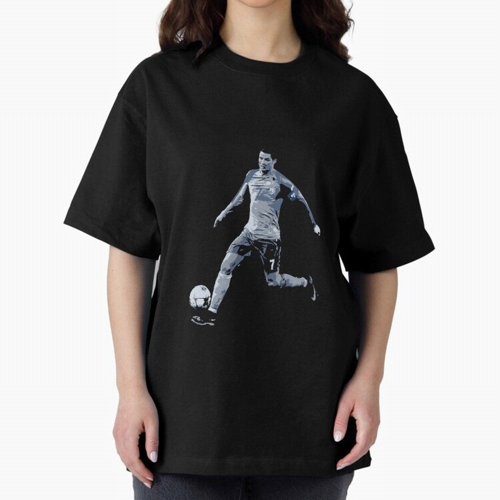 Soccer Football Art, Cristiano Ronaldo Oversized T-Shirt Celebrate Every Goal in FIFA World Cup 2026 for Fans of Neymar, Haaland and Cristiano Ronaldo and Argentina and Brazil, Bringing Champion Mindset, Group Stage Buzz, Knockout Tension and