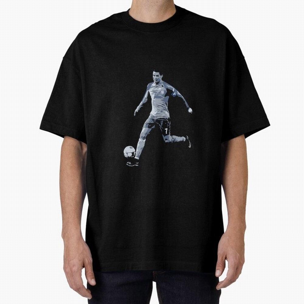 Soccer Football Art, Cristiano Ronaldo Oversized T-Shirt Celebrate Every Goal in FIFA World Cup 2026 for Fans of Neymar, Haaland and Cristiano Ronaldo and Argentina and Brazil, Bringing Champion Mindset, Group Stage Buzz, Knockout Tension and