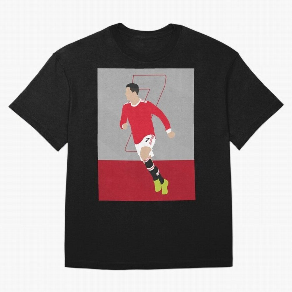 Cristiano Ronaldo 2021/22 Illustration Oversized T-Shirt Bring a Vintage Feel to FIFA World Cup 2026 USA Canada Mexico for Fans of CR7 and Messi and Argentina, Bringing Goal Celebration Energy, Supporter Heritage, Football Icons and Worldwide