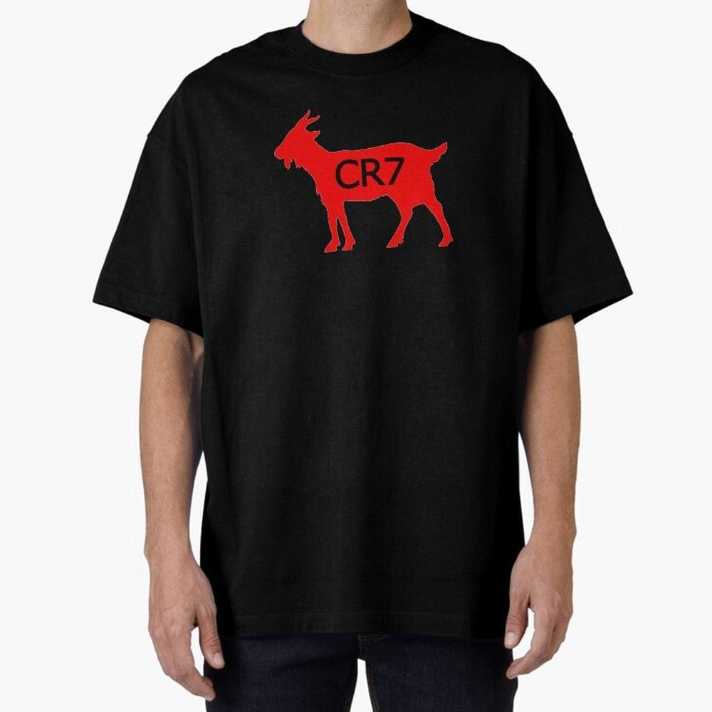 CR7 GOAT Red Oversized T-Shirt Follow Global Football Passion for FIFA World Cup 2026, Made for CR7 and Messi, England and Germany, Tournament Hype, Historic Matchups, Family Viewing Parties and Global Sports Pride; Great for Watch Parties, Sports