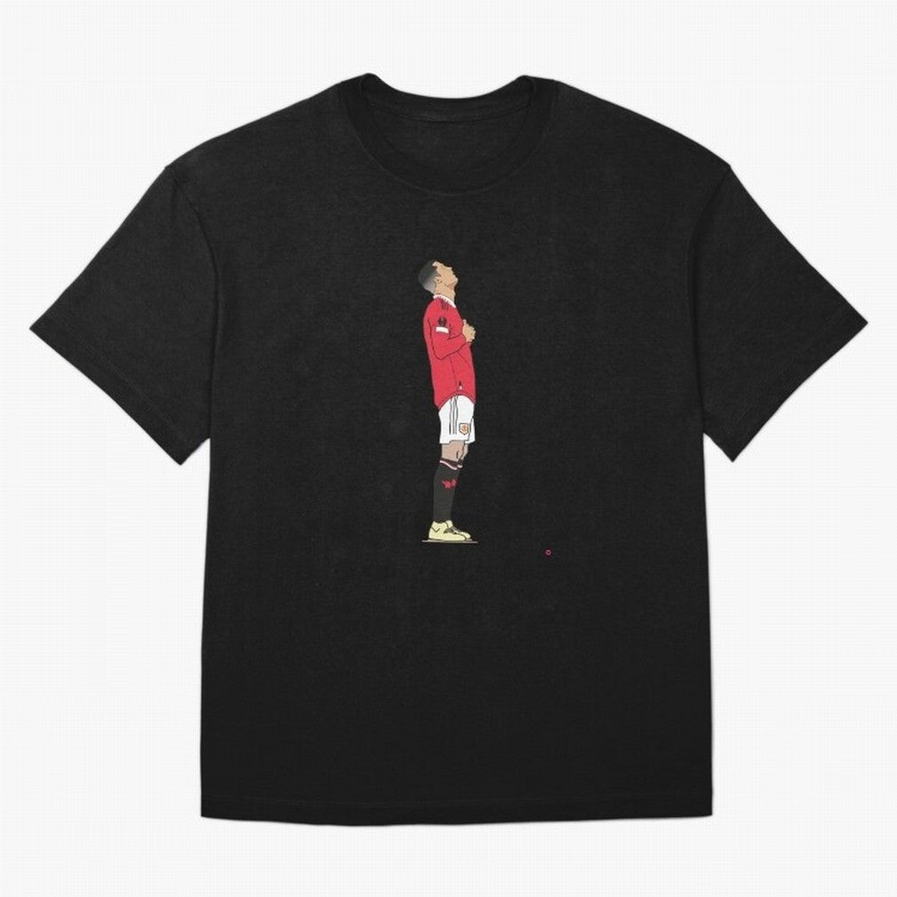 Ronaldo Pose Oversized T-Shirt Stand Out with Spirit from Global Football Passion for FIFA World Cup 2026 USA Canada Mexico, Capturing Messi and Cristiano Ronaldo, England, Vintage Soccer Flavor, Modern Football Stars, National Flags and Final