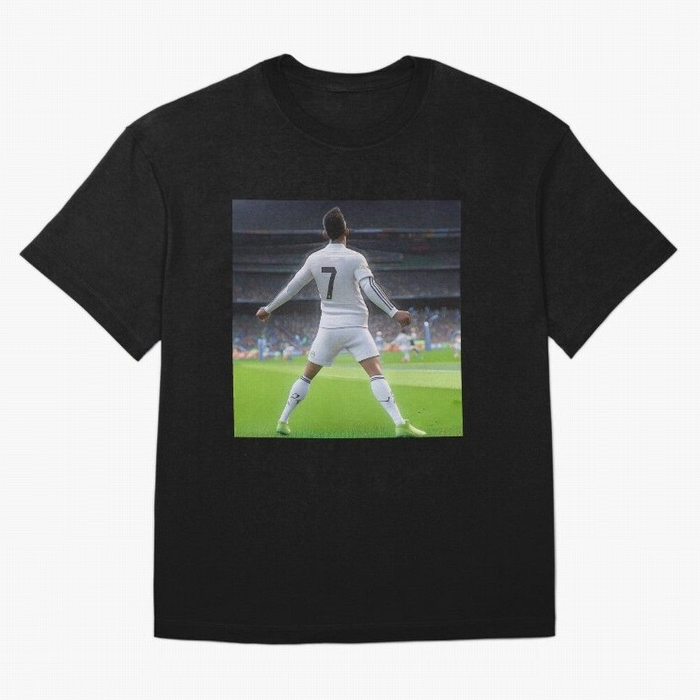 Ronaldo caricature Oversized T-Shirt Back Your Heroes with FIFA World Cup 2026 Group Stage Highlighting Messi, CR7 and Mbappe, England Energy, Supporter Pride, Iconic Celebrations, Legendary Names and Global Match Day Energy; Ideal for Fans Who