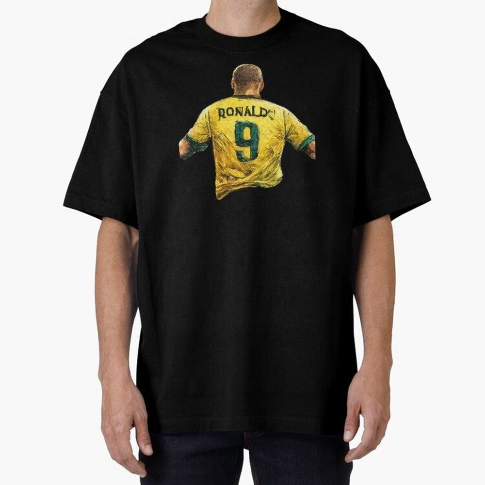 Brazilian Football Legend No.9 Vintage Streetwear Design Oversized T-Shirt Capture FIFA World Cup 2026 Spirit, Filled with Germany, Haaland and Mbappe, Supporter Pride, Iconic Celebrations, Legendary Names and Global Match Day Energy; Great for