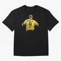 Brazilian Football Legend No.9 Vintage Streetwear Design Oversized T-Shirt Capture FIFA World Cup 2026 Spirit, Filled with Germany, Haaland and Mbappe, Supporter Pride, Iconic Celebrations, Legendary Names and Global Match Day Energy; Great for