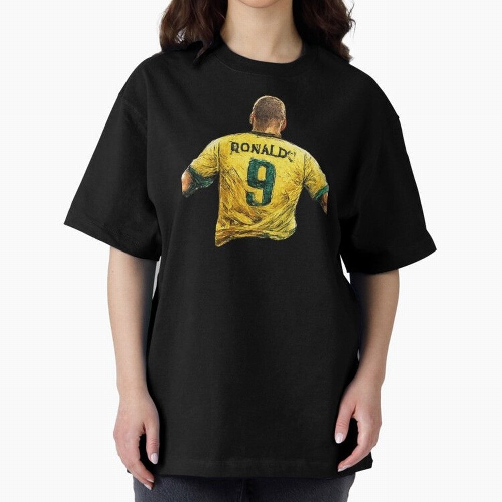 Brazilian Football Legend No.9 Vintage Streetwear Design Oversized T-Shirt Capture FIFA World Cup 2026 Spirit, Filled with Germany, Haaland and Mbappe, Supporter Pride, Iconic Celebrations, Legendary Names and Global Match Day Energy; Great for
