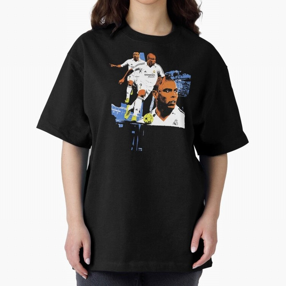 RonaldoO Fen?meno Vintage Football Bootleg Oversized T-Shirt Celebrate Unforgettable Nights in Global Football Passion for FIFA World Cup 2026 USA Canada Mexico, Centered on Messi and Cristiano Ronaldo, Argentina, Vintage Soccer Flavor, Modern