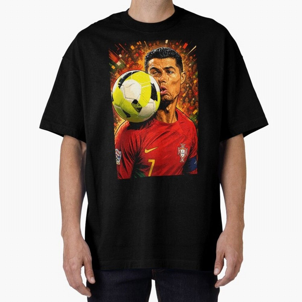 Legendary shot Oversized T-Shirt Fuel the Hype around FIFA World Cup 2026 Group Stage Spirit, with England, France and Netherlands, Cristiano Ronaldo, Goal Celebration Energy, Supporter Heritage, Football Icons and Worldwide Tournament Joy; Created