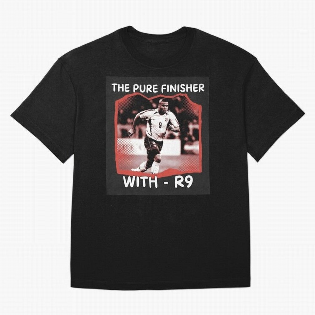 Ronaldo R9 The Pure Finisher Vintage Oversized T-Shirt Upgrade Global Football Passion for FIFA World Cup 2026 USA Canada Mexico, Highlighting Cristiano Ronaldo, Haaland and CR7, England, France and Netherlands, Supporter Pride, Iconic