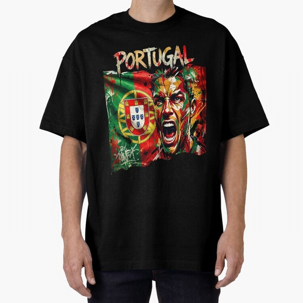 PORTUGAL FOOTBALL TEAM Oversized T-Shirt Back the Journey through Match Day Hype around FIFA World Cup 2026, Messi, Neymar and Mbappe, France and Portugal, Football Passion, Legendary Performances, Festival Vibes and Supporter Community; Perfect