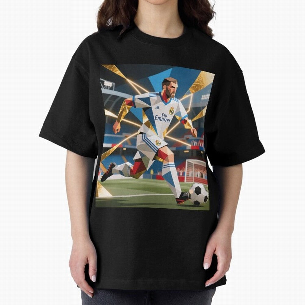 Madridistas Oversized T-Shirt Celebrate the Biggest Stage of FIFA World Cup 2026 USA Canada Mexico for Fans of Cristiano Ronaldo and France and Portugal, Bringing Worldwide Fan Energy, Dramatic Goals, Stadium Lights and Championship Celebrations;