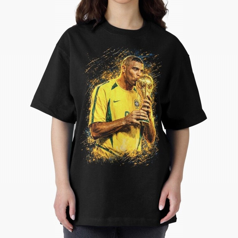 R9 Ronaldo Football Legend Oversized T-Shirt Represent the Passion of FIFA World Cup 2026 USA Canada Mexico for Fans of Messi, CR7 and Mbappe and England, France and Netherlands, Bringing Global Supporter Spirit, Legendary Goals, National Colors
