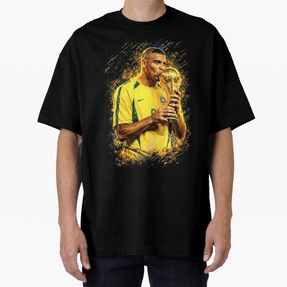 R9 Ronaldo Football Legend Oversized T-Shirt Represent the Passion of FIFA World Cup 2026 USA Canada Mexico for Fans of Messi, CR7 and Mbappe and England, France and Netherlands, Bringing Global Supporter Spirit, Legendary Goals, National Colors