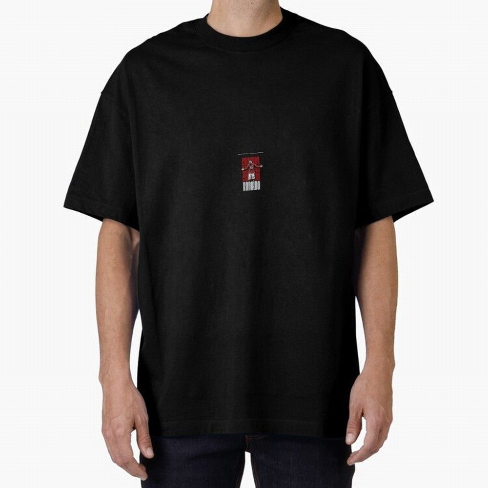 Ronaldo sticker Oversized T-Shirt Keep Football History Alive during Global Football Passion for FIFA World Cup 2026 Group Stage, Highlighting Cristiano Ronaldo, Haaland and CR7, Argentina, Goal Celebration Energy, Supporter Heritage, Football