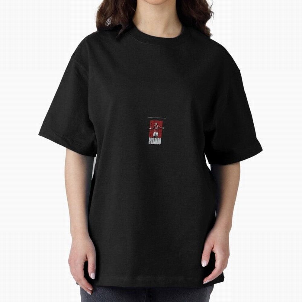 Ronaldo sticker Oversized T-Shirt Keep Football History Alive during Global Football Passion for FIFA World Cup 2026 Group Stage, Highlighting Cristiano Ronaldo, Haaland and CR7, Argentina, Goal Celebration Energy, Supporter Heritage, Football