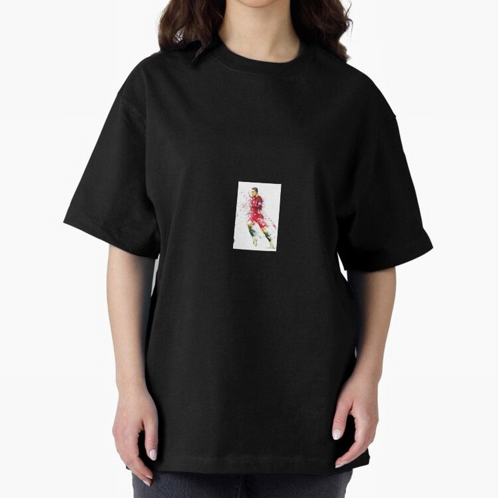 Ronaldo sticker Oversized T-Shirt Unlock FIFA World Cup 2026 for Fans of Mbappe and Neymar and England, France and Netherlands, Bringing Retro Football Energy, Iconic Rivalries, Trophy Chase Drama and Stadium Atmosphere; Made for Collectors Who