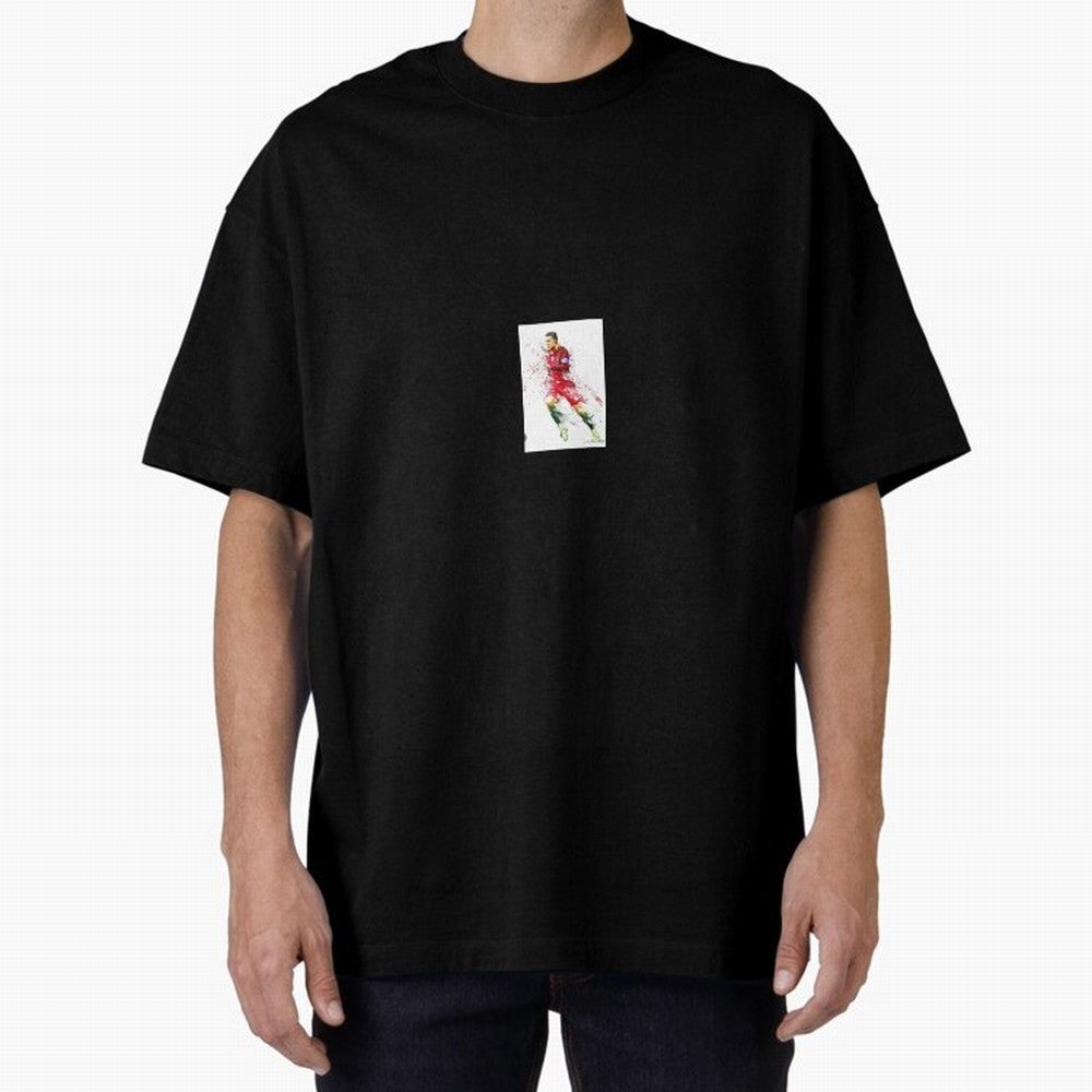 Ronaldo sticker Oversized T-Shirt Unlock FIFA World Cup 2026 for Fans of Mbappe and Neymar and England, France and Netherlands, Bringing Retro Football Energy, Iconic Rivalries, Trophy Chase Drama and Stadium Atmosphere; Made for Collectors Who