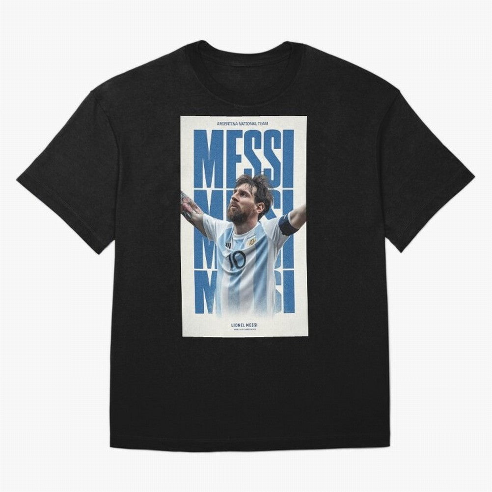 Messi Champion Graphic Oversized T-Shirt Showcase the FIFA World Cup 2026 Group Stage Journey through Cristiano Ronaldo Highlights, England Pride, Soccer Culture, Superstar Moments, National Team Dreams and Competitive Fire; Ideal for Football