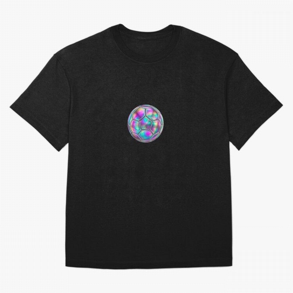 Soccer ball holographic sticker Oversized T-Shirt Bring Retro Soccer Energy to FIFA World Cup 2026 Group Stage Spirit, Built around England, France and Netherlands, Cristiano Ronaldo, Stadium Memories, Football Loyalty, International Chants and