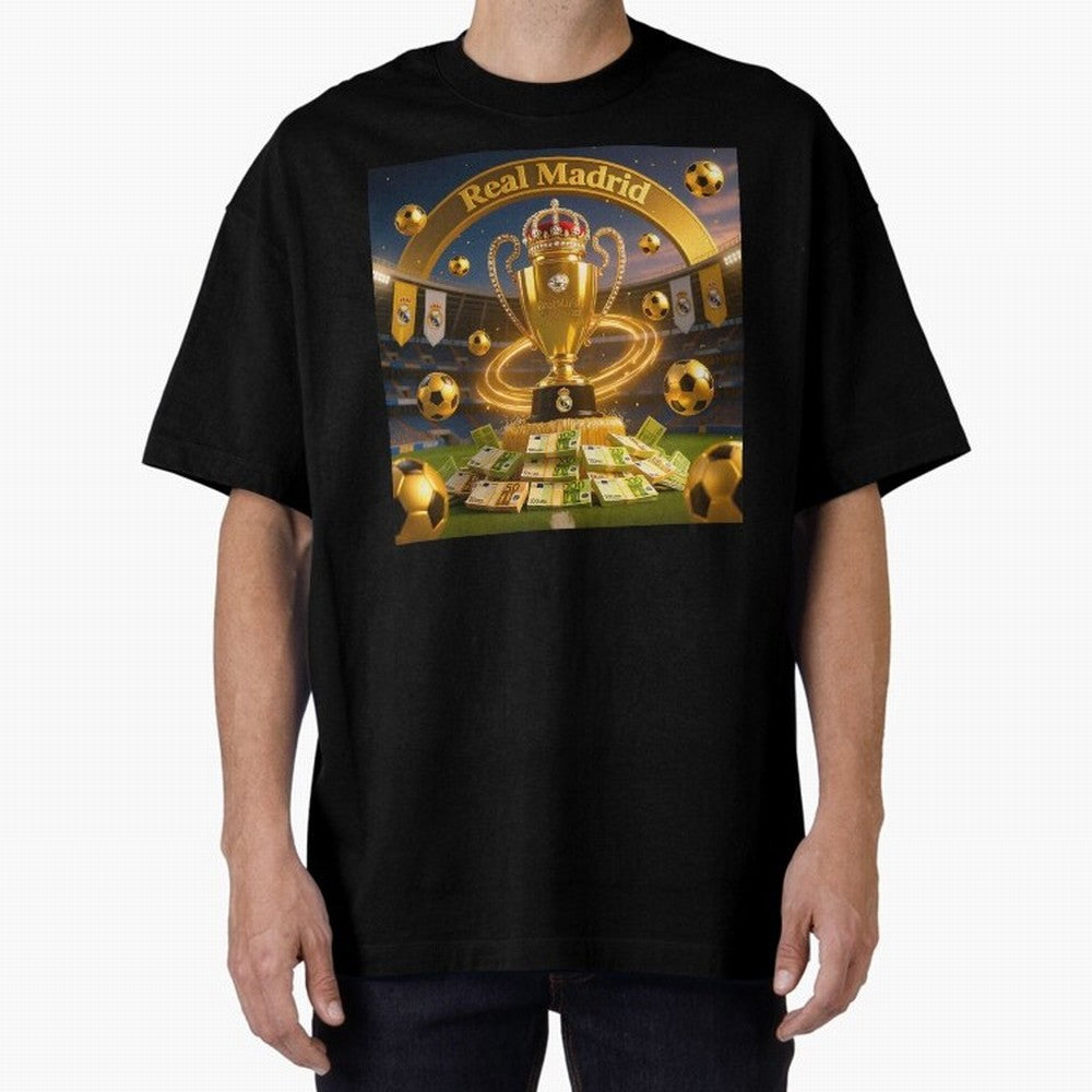 The Wealth of Real Madrid Oversized T-Shirt Stand with FIFA World Cup 2026 USA Canada Mexico Driven by Mbappe, England and Germany Energy, Worldwide Fan Energy, Dramatic Goals, Stadium Lights and Championship Celebrations; Great for Supporters Who