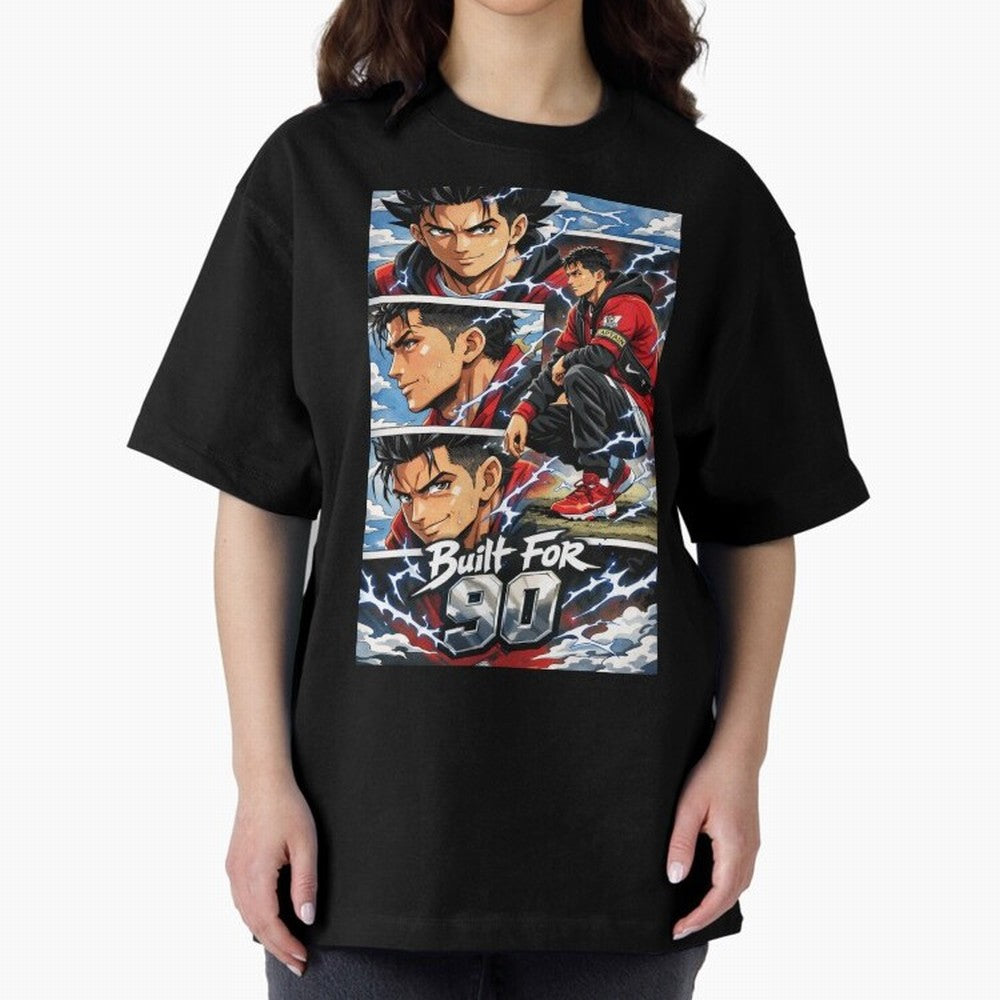 Built for 90 ¨C Anime Streetwear Football Art Oversized T-Shirt Carry the Dream of FIFA World Cup 2026 Group Stage Spirit, Featuring France and Portugal, Haaland, Worldwide Fan Energy, Dramatic Goals, Stadium Lights and Championship Celebrations;