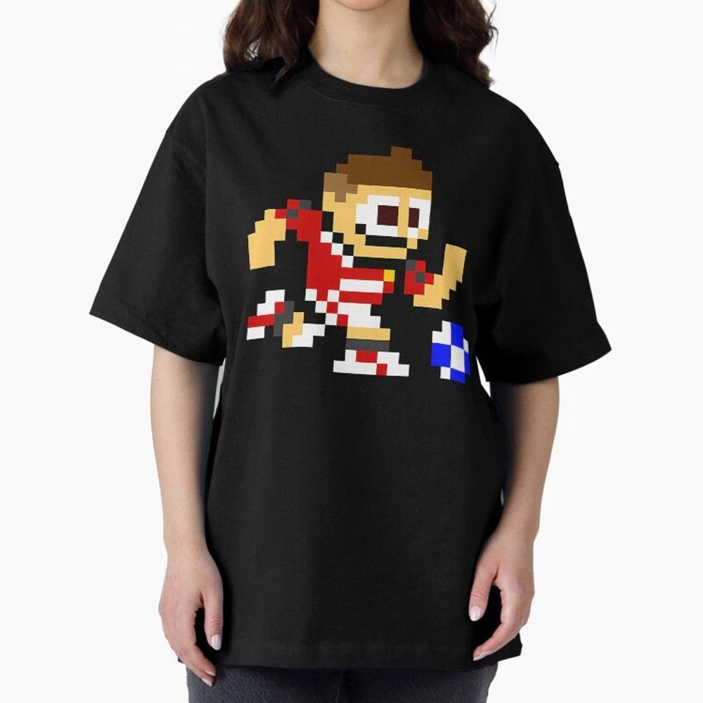Ronaldo Manchester United (8-bit Football / Soccer Player) Oversized T-Shirt Celebrate Soccer Greatness during the FIFA World Cup 2026 Journey through Neymar, Haaland and Cristiano Ronaldo Highlights, England and Germany Pride, Sports Nostalgia,
