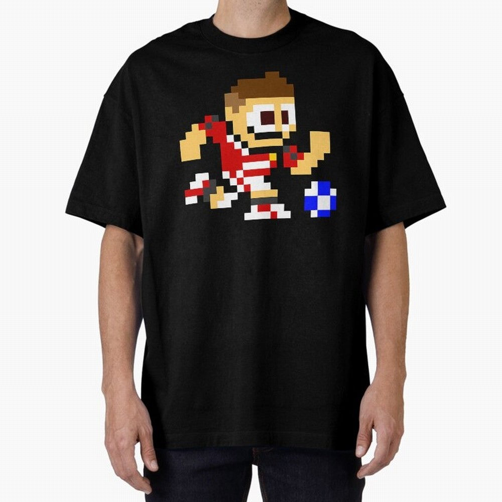 Ronaldo Manchester United (8-bit Football / Soccer Player) Oversized T-Shirt Celebrate Soccer Greatness during the FIFA World Cup 2026 Journey through Neymar, Haaland and Cristiano Ronaldo Highlights, England and Germany Pride, Sports Nostalgia,