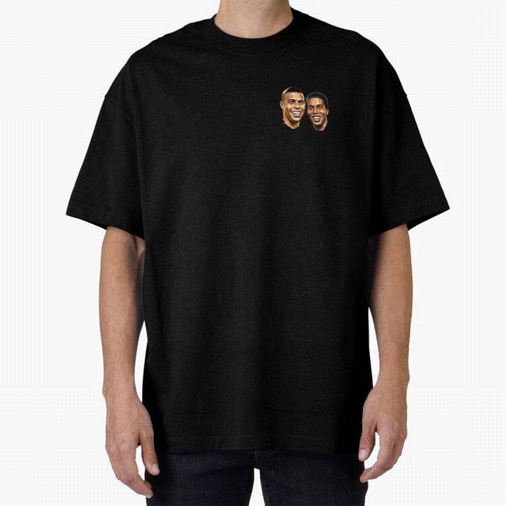 Ronaldo & Ronaldinho: The Legends of Brazil Joga Bonito Oversized T-Shirt Treasure FIFA World Cup 2026 USA Canada Mexico Celebrating CR7 and Messi, France Energy, Stadium Chants, National Pride, Trophy Dreams and Unforgettable Football Memories;