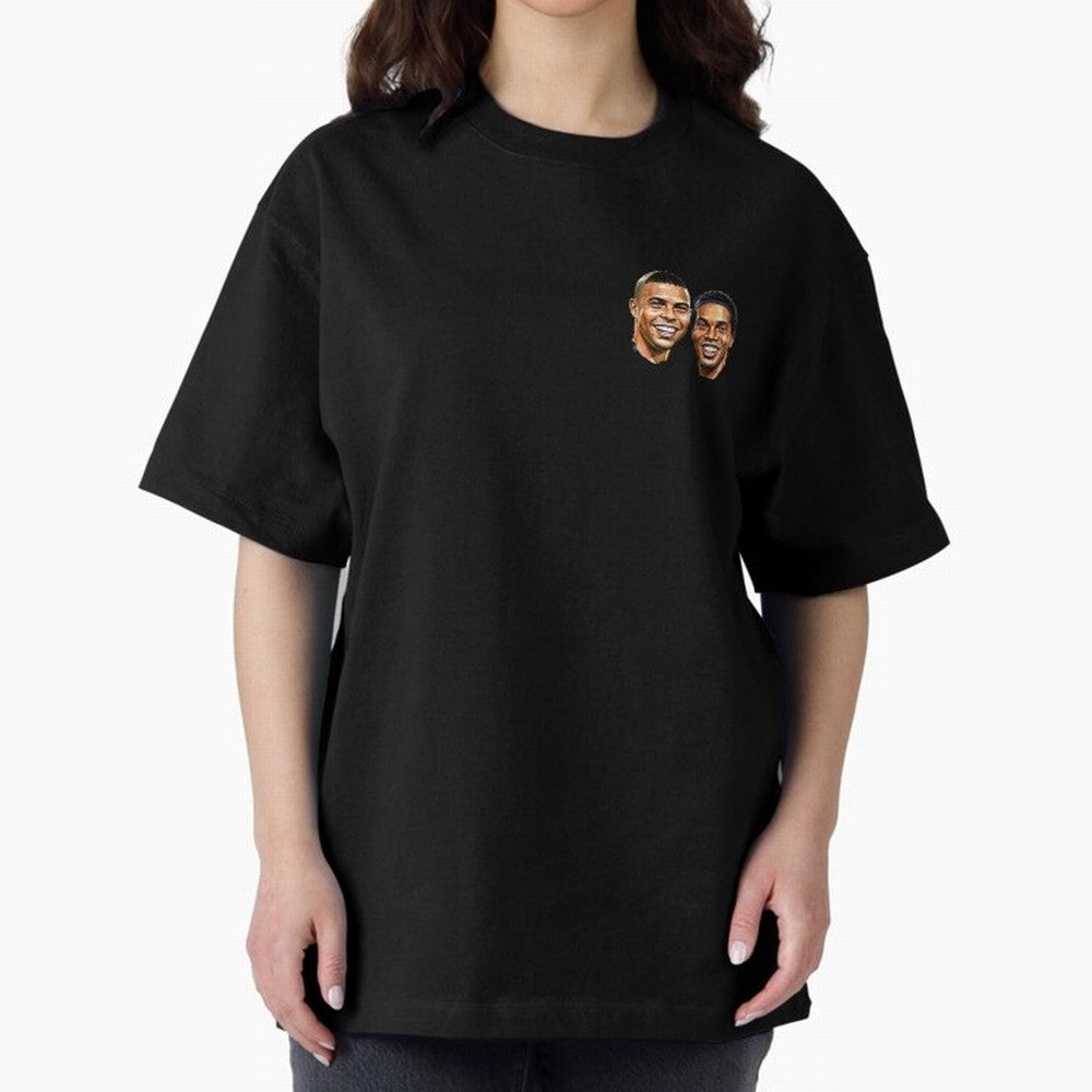 Ronaldo & Ronaldinho: The Legends of Brazil Joga Bonito Oversized T-Shirt Treasure FIFA World Cup 2026 USA Canada Mexico Celebrating CR7 and Messi, France Energy, Stadium Chants, National Pride, Trophy Dreams and Unforgettable Football Memories;