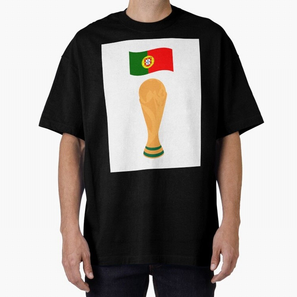 Portugal Football Fan T-Shirt Oversized T-Shirt Capture Stadium Memories from FIFA World Cup 2026 Group Stage Celebrating Messi, Neymar and Mbappe, England, France and Netherlands Energy, Champion Mindset, Group Stage Buzz, Knockout Tension and