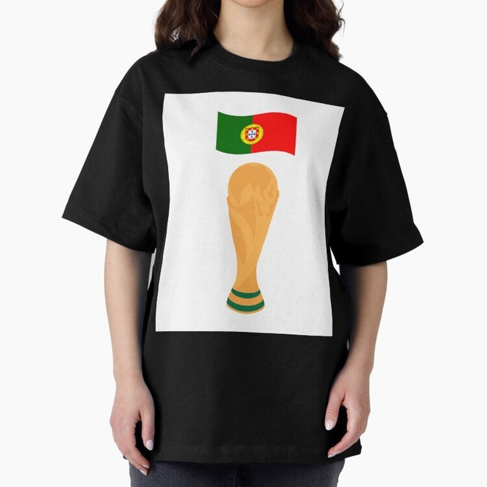 Portugal Football Fan T-Shirt Oversized T-Shirt Capture Stadium Memories from FIFA World Cup 2026 Group Stage Celebrating Messi, Neymar and Mbappe, England, France and Netherlands Energy, Champion Mindset, Group Stage Buzz, Knockout Tension and