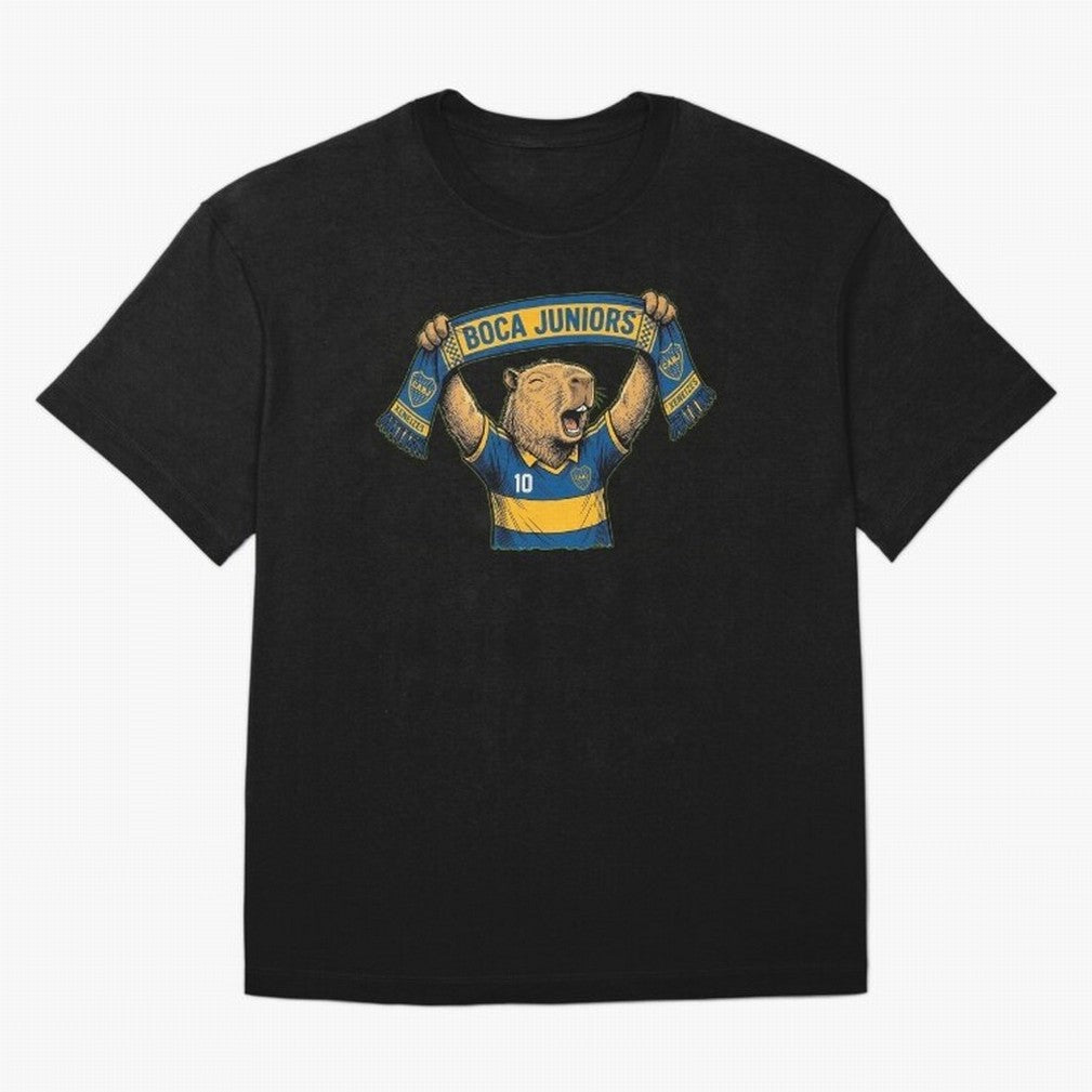 Capybara Boca Juniors Fan ¨C Funny Soccer Sticker Oversized T-Shirt Celebrate Unforgettable Nights in Match Day Hype around FIFA World Cup 2026 Group Stage, Haaland and Mbappe, Argentina, Worldwide Fan Energy, Dramatic Goals, Stadium Lights and