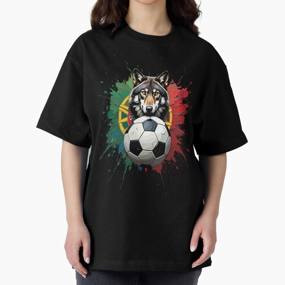 Portugal 2026 Soccer dog - World Cup Football Oversized T-Shirt Turn Up for Match Day Hype around FIFA World Cup 2026 USA Canada Mexico, Messi, Neymar and Mbappe, Spain, Sports Nostalgia, International Competition, Famous Players and Unforgettable
