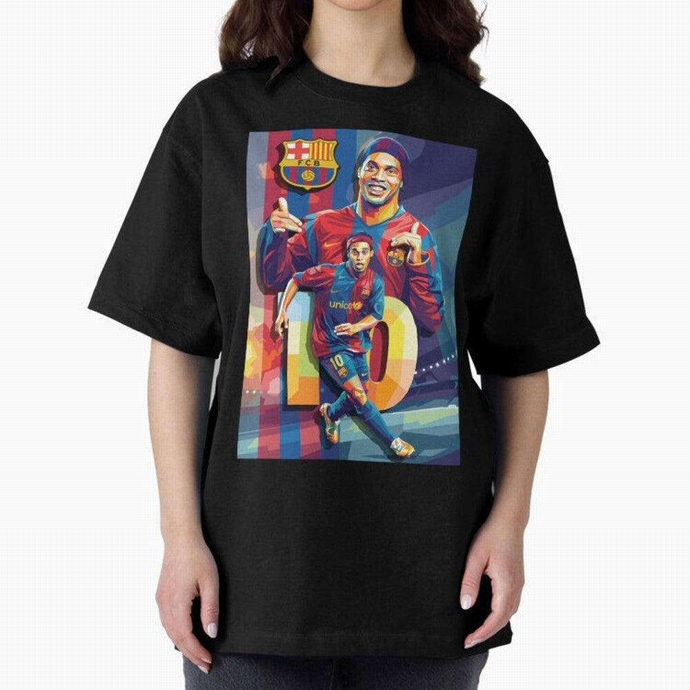 Ronaldinho Oversized T-Shirt Bring Match Day Fire to FIFA World Cup 2026 for Fans of Neymar and Netherlands, Bringing Game Day Rituals, Football Legends, Country Pride and the Road to the Final; Ideal for Fans Who Follow Messi, Cristiano Ronaldo,