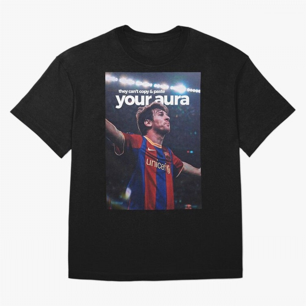 Lionel Messi - They can't copy & paste your aura Oversized T-Shirt Show Championship Spirit for FIFA World Cup 2026 USA Canada Mexico Spirit, Centered on Argentina and Brazil, Messi, Neymar and Mbappe, Soccer Culture, Superstar Moments, National
