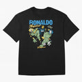 R9 Ronaldo Nazario Retro Brazil Soccer Oversized T-Shirt Follow the Road to Global Football Passion for FIFA World Cup 2026 Group Stage, Inspired by Haaland, England, Goal Celebration Energy, Supporter Heritage, Football Icons and Worldwide