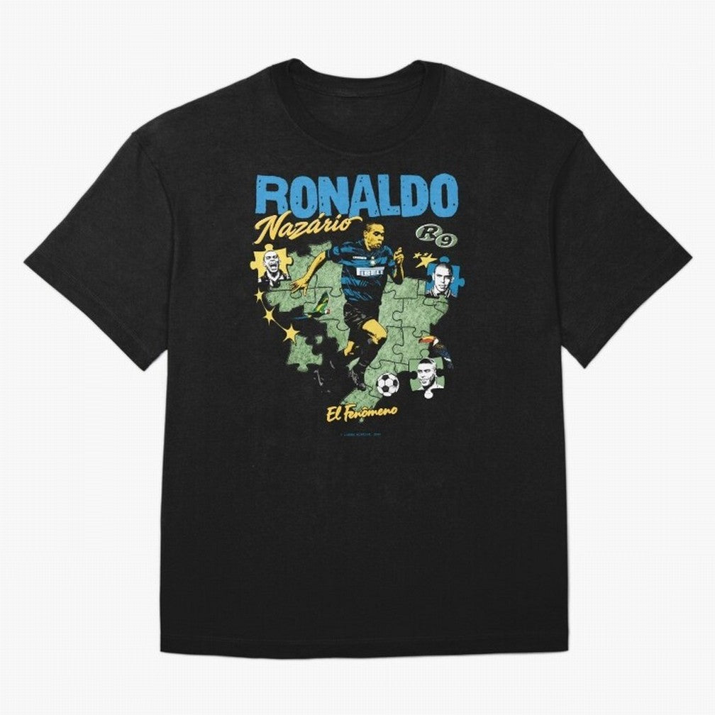 R9 Ronaldo Nazario Retro Brazil Soccer Oversized T-Shirt Follow the Road to Global Football Passion for FIFA World Cup 2026 Group Stage, Inspired by Haaland, England, Goal Celebration Energy, Supporter Heritage, Football Icons and Worldwide