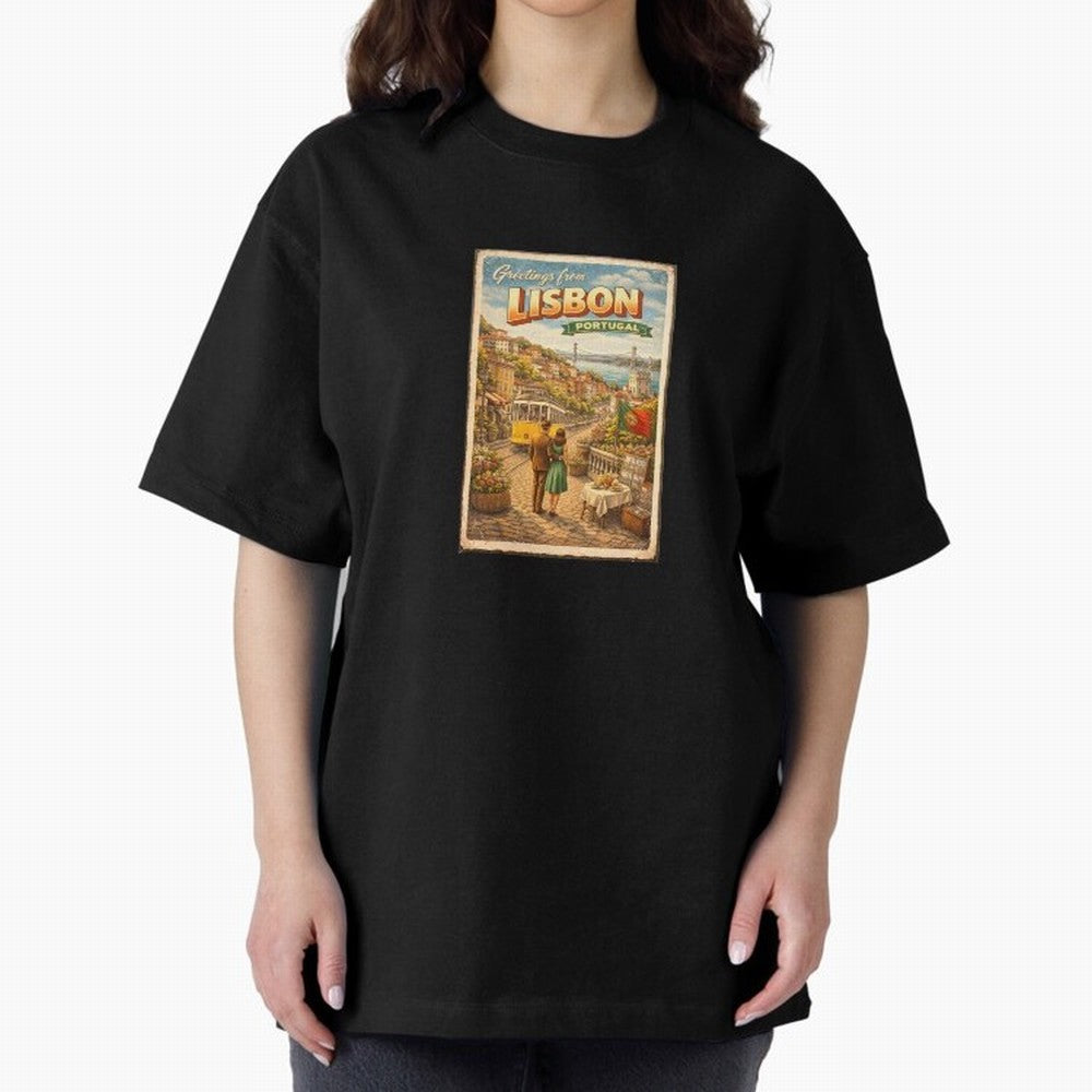 lisbon Oversized T-Shirt Support the Legends of FIFA World Cup 2026 USA Canada Mexico Filled with CR7 and Messi, Argentina Energy, Game Day Rituals, Football Legends, Country Pride and the Road to the Final; Perfect for Supporters Who Want Bold