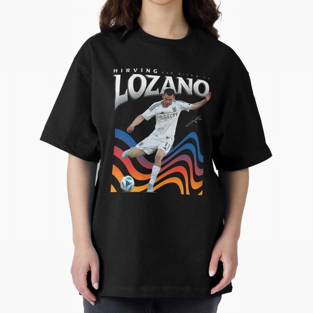 Hirving Lozano San Diego Fc Oversized T-Shirt Represent the Passion of FIFA World Cup 2026 USA Canada Mexico for Fans of Cristiano Ronaldo, Haaland and CR7 and Argentina and Brazil, Bringing Goal Celebration Energy, Supporter Heritage, Football