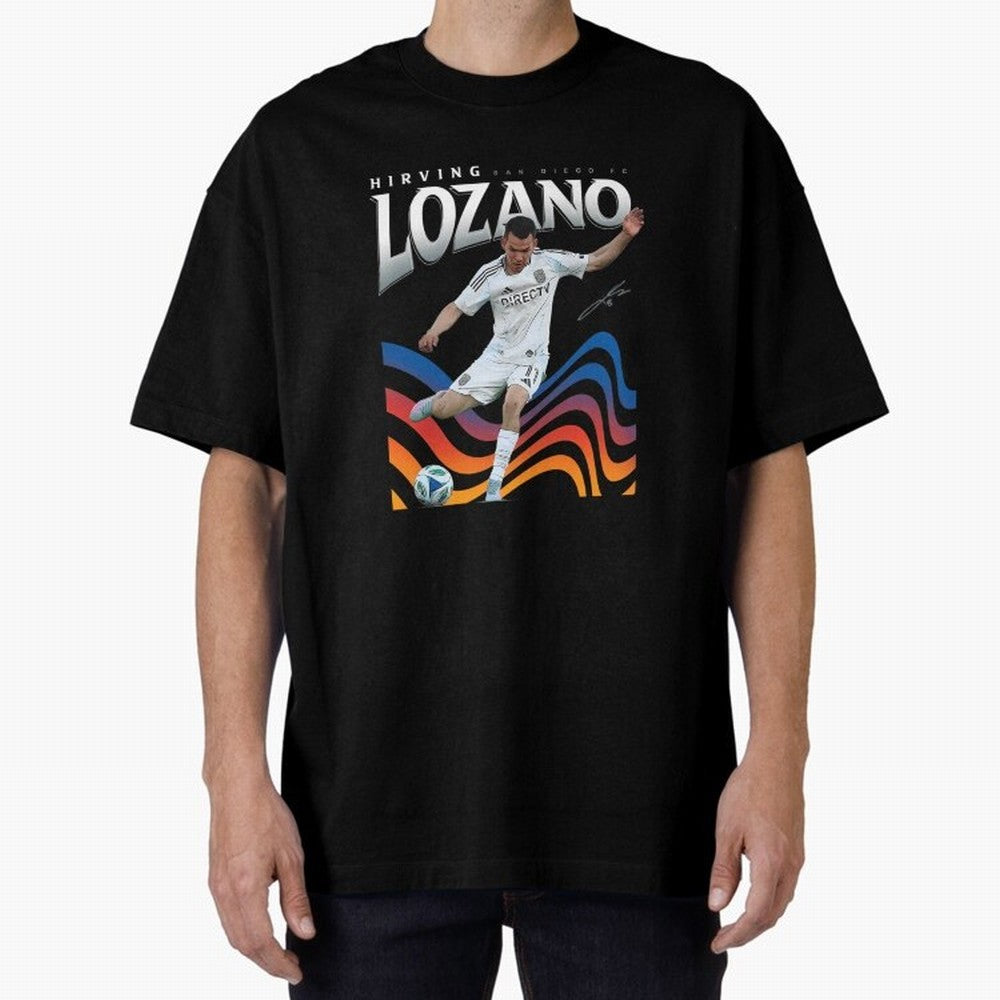 Hirving Lozano San Diego Oversized T-Shirt Enjoy Match Day Hype around FIFA World Cup 2026 USA Canada Mexico, Mbappe and Neymar, Spain, Vintage Soccer Flavor, Modern Football Stars, National Flags and Final Night Emotion; Great for Supporters Who