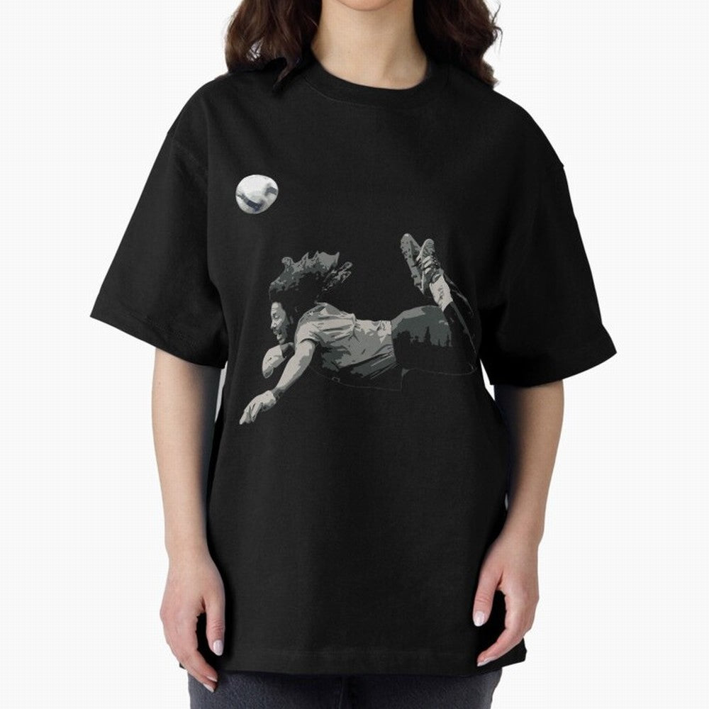 Rene Higuitas Scorpion Kick35 Oversized T-Shirt Turn Up for FIFA World Cup 2026 USA Canada Mexico for Fans of Haaland and Mbappe and Spain, Bringing Supporter Pride, Iconic Celebrations, Legendary Names and Global Match Day Energy; Perfect for