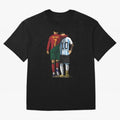 Messi Ronaldo Chit Chat Illustration Oversized T-Shirt Turn Football Passion into FIFA World Cup 2026 Group Stage Spirit, Inspired by France, Cristiano Ronaldo, Haaland and CR7, Sports Nostalgia, International Competition, Famous Players and