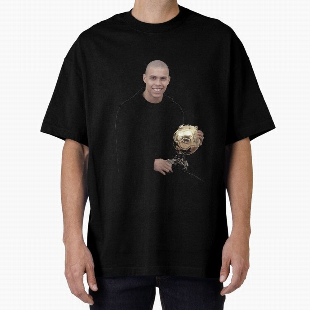 Ronaldo Iconic Ballon d¡¯Or Football Art Oversized T-Shirt Carry the Dream of Match Day Hype around FIFA World Cup 2026 Group Stage, CR7, France, Stadium Memories, Football Loyalty, International Chants and Championship Tradition; Ideal for