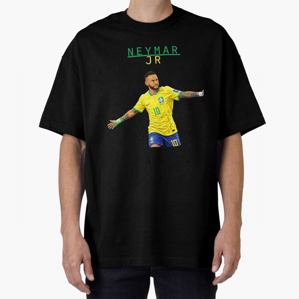 Neymar Oversized T-Shirt Make Your Look Match FIFA World Cup 2026 for Fans of Messi, Neymar and Mbappe and Brazil, Bringing Champion Mindset, Group Stage Buzz, Knockout Tension and Passionate Fan Culture; Perfect for Supporters Who Want Bold